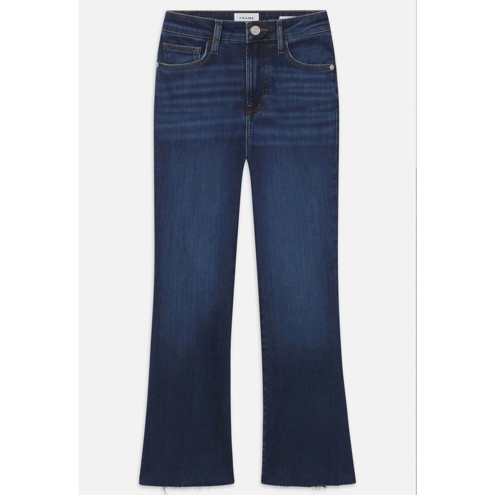 FRAME Le Crop Mini Boot Jeans Dark Wash High Rise Denim Blue Women Size 26